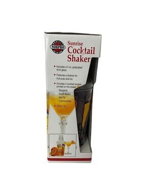 Sunrise 18 oz Cocktail Shaker With 2oz Shot Glass And Strainer